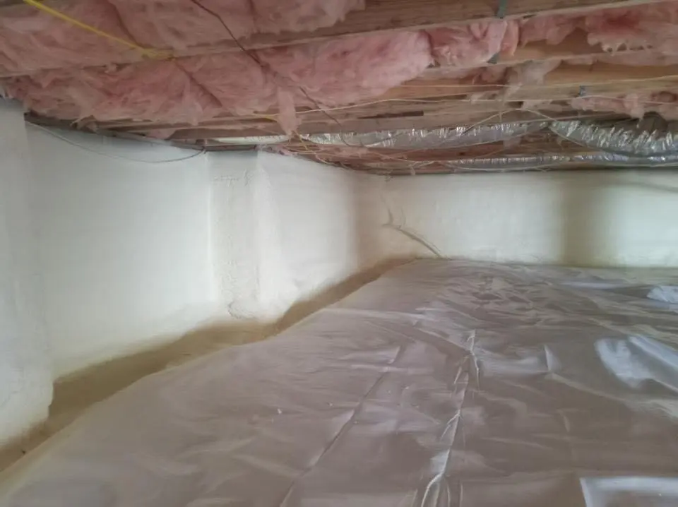 Crawl space encapsulation with closed-cell spray foam for Metal Roof Coating in Spring Lake